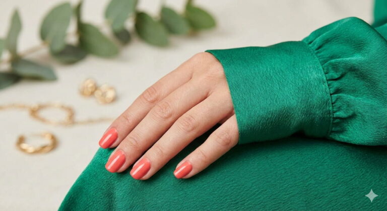 nail colors to go with an emerald green dress