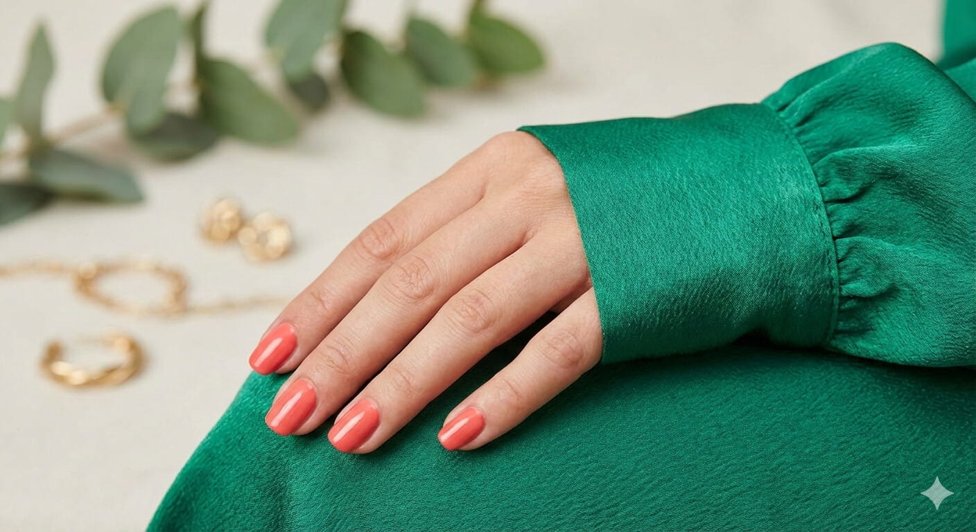 nail colors to go with an emerald green dress