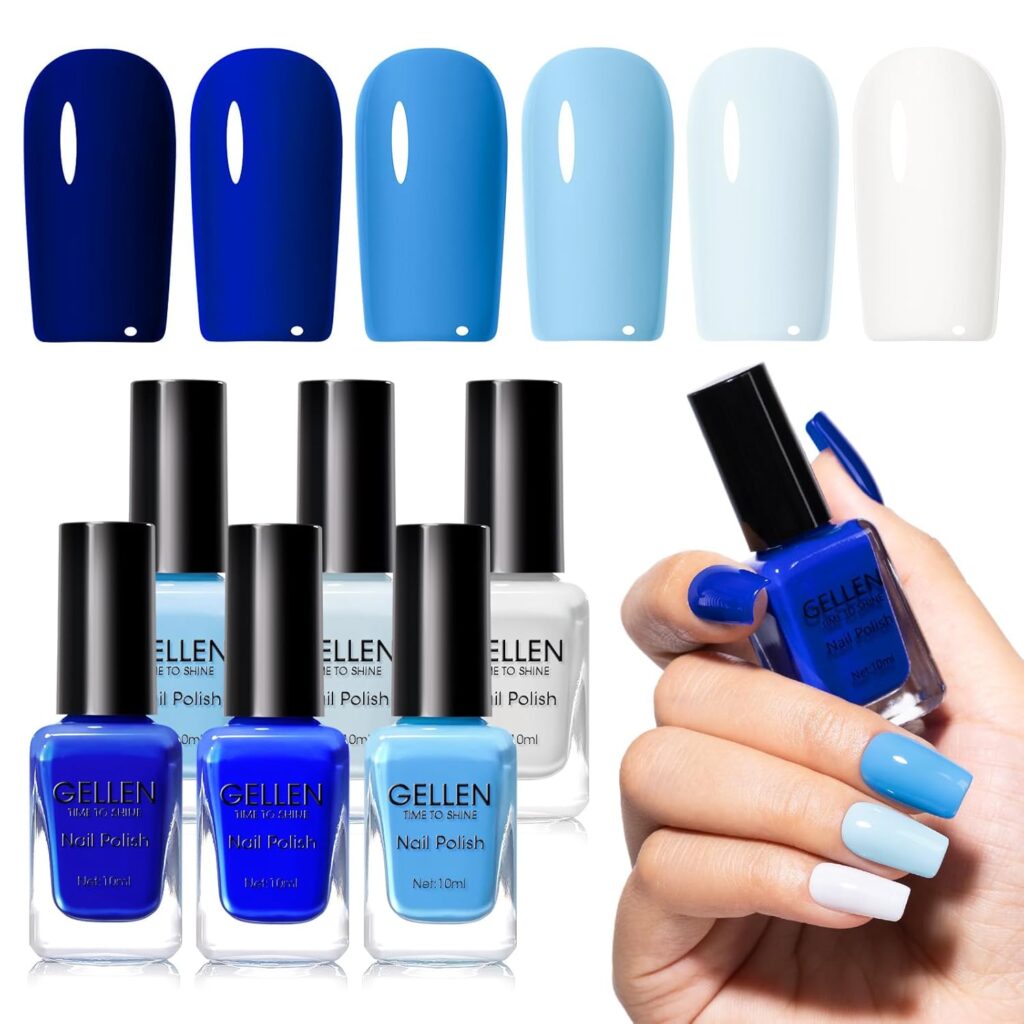 blue nail polishes Gellen