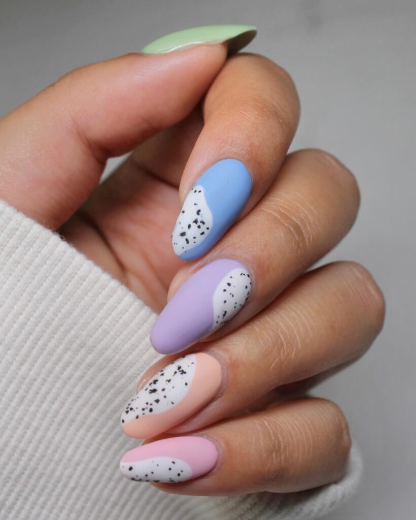 speckled egg nail art for easter