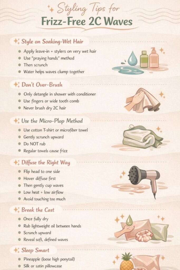 styling tips for frizz free 2c hair (1)