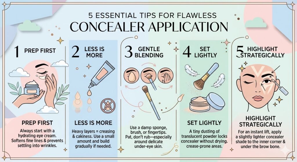 apply concealer for mature skin