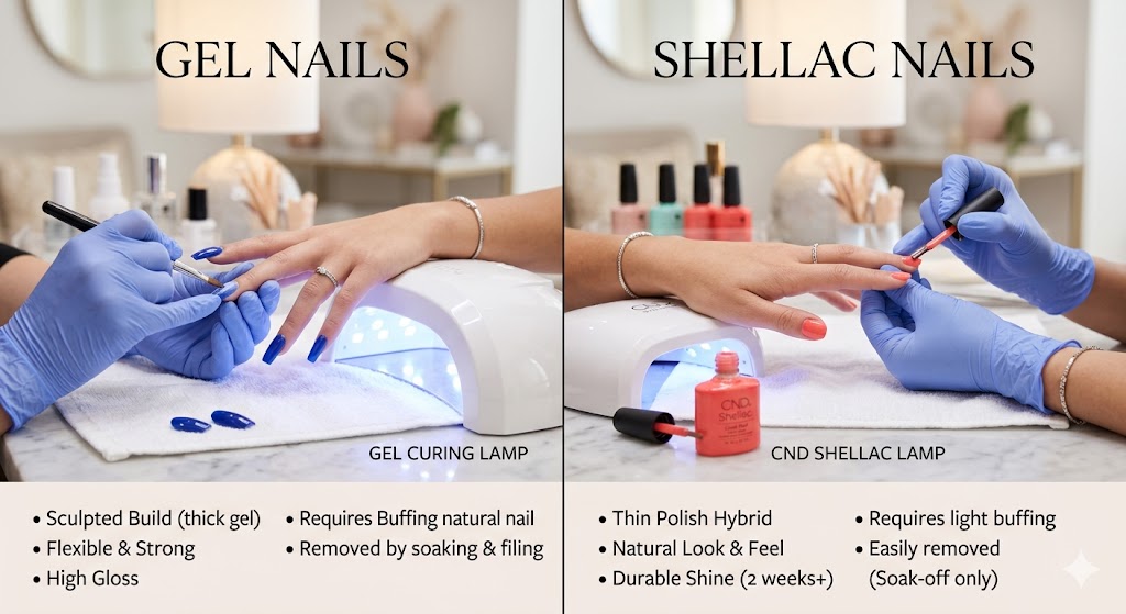 difference between gel and shellac nails