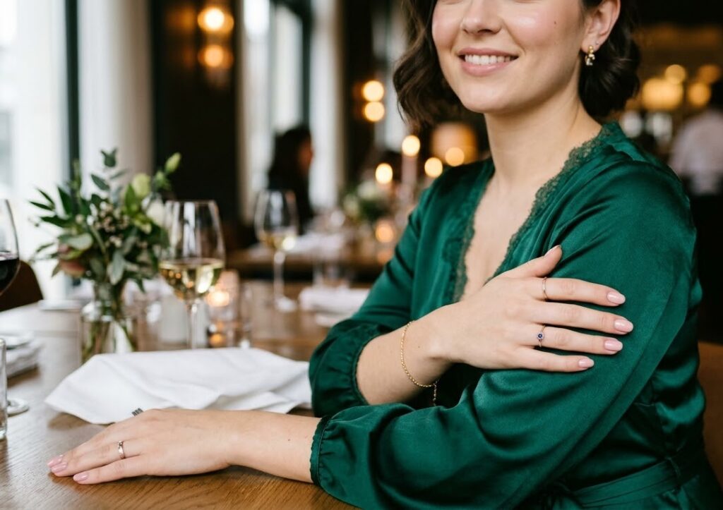 nail polish color for dark green dress