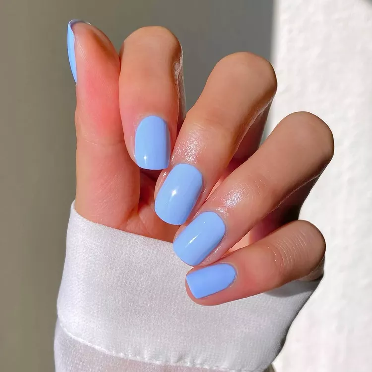 blue squoval nails