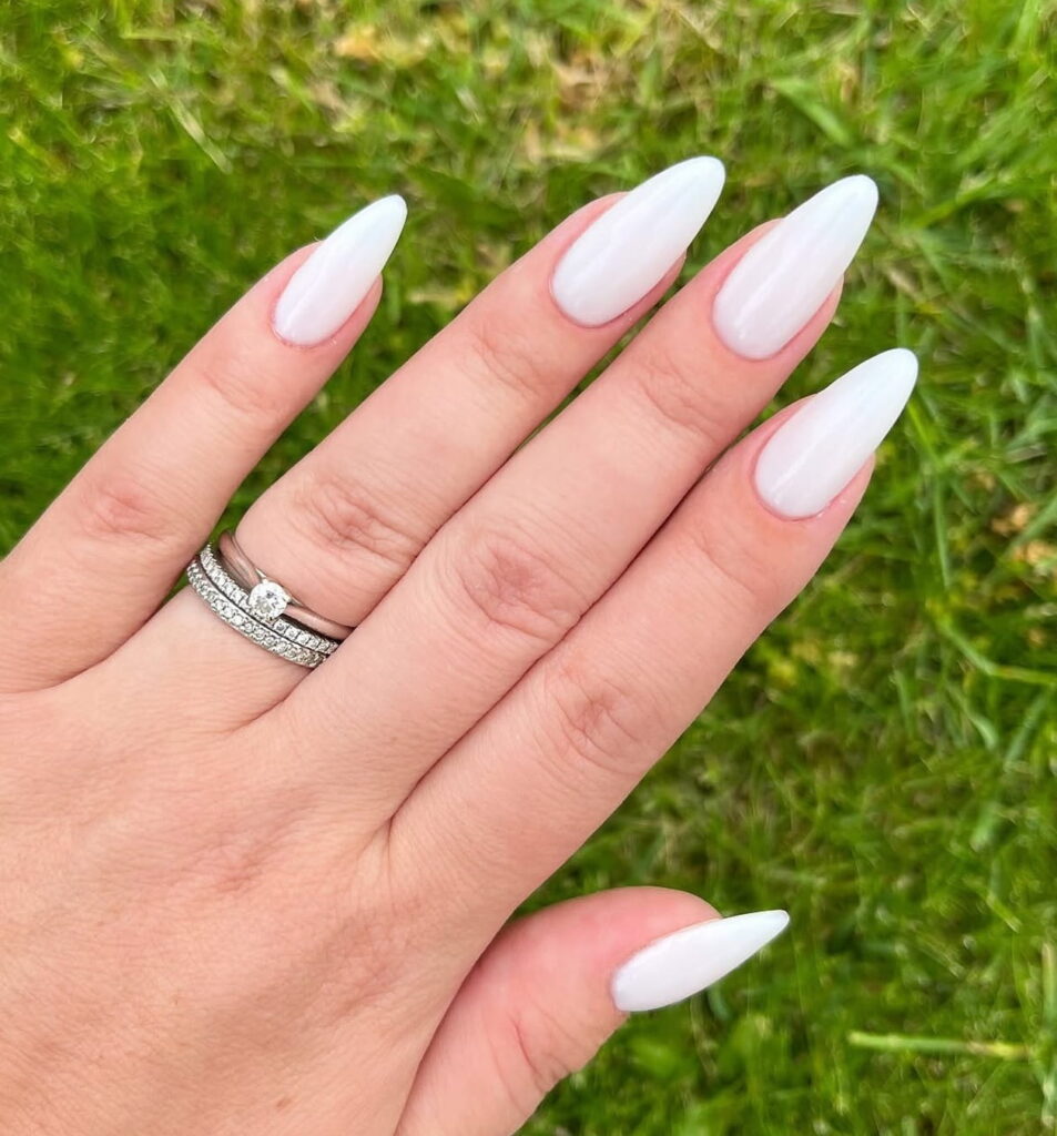 coconut white milky almond nails