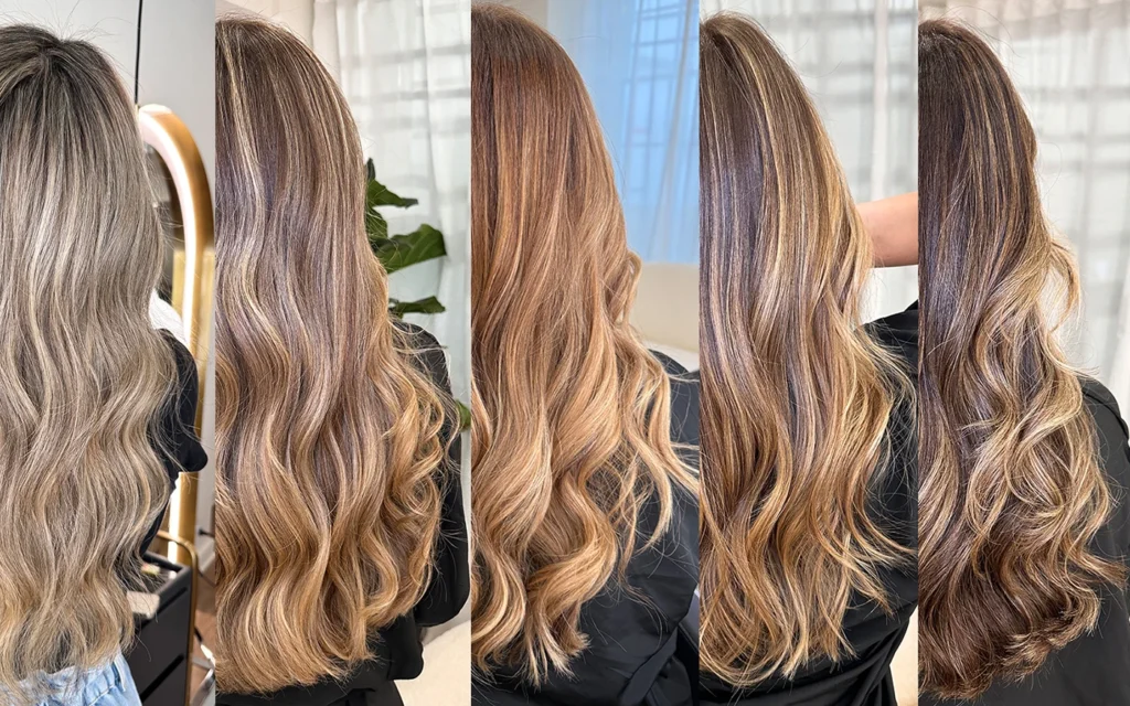 mousy blonde blayage highlights