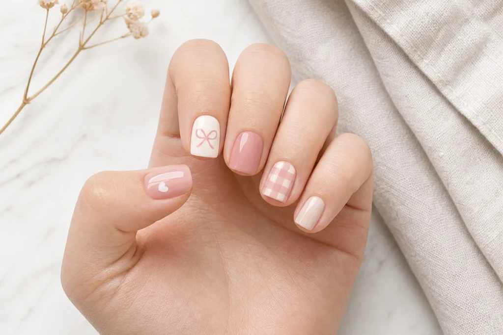 cute short square nails