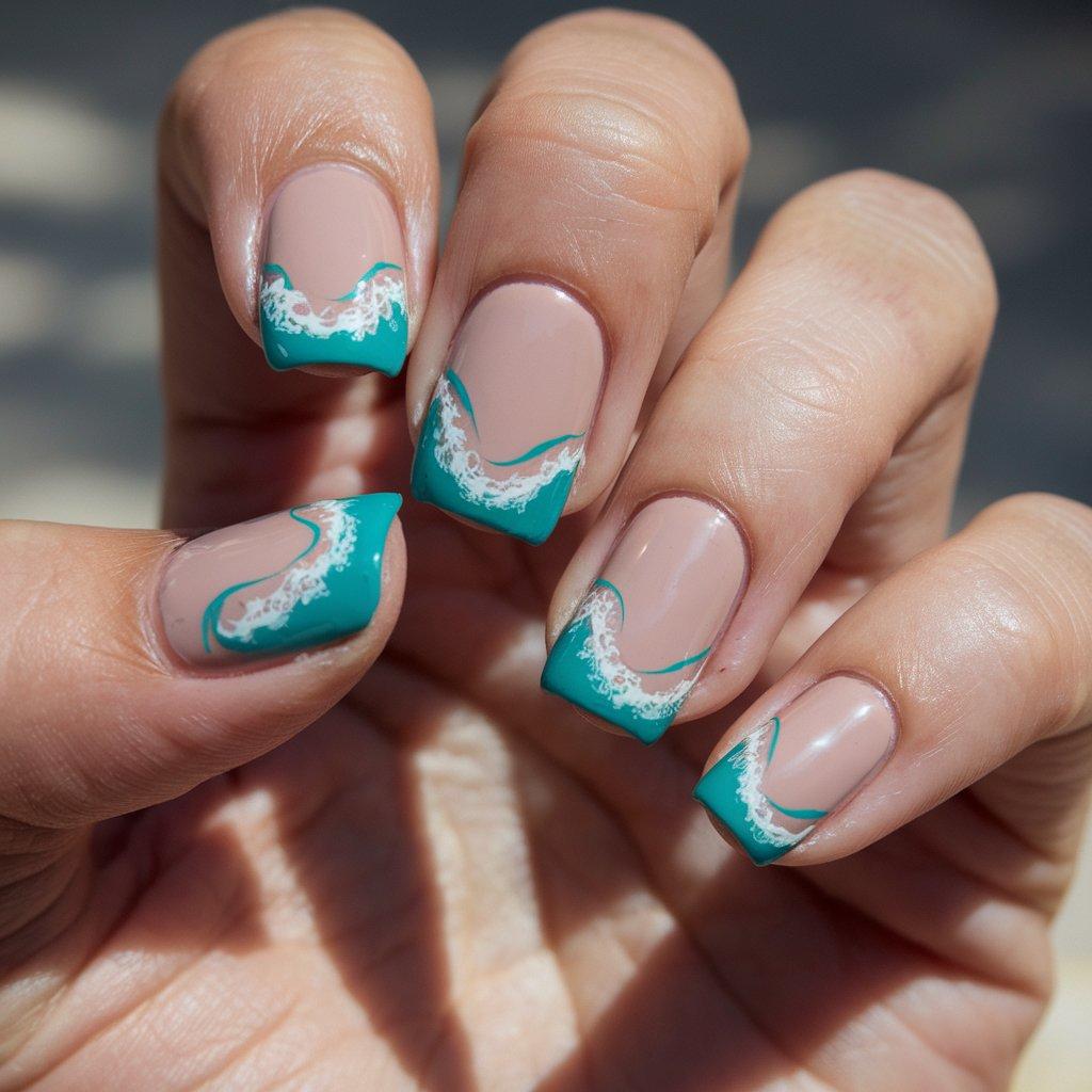 ocean wave nail art