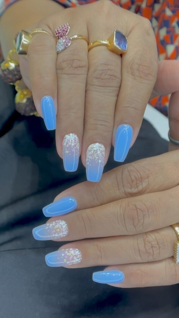 ombre glitter nails