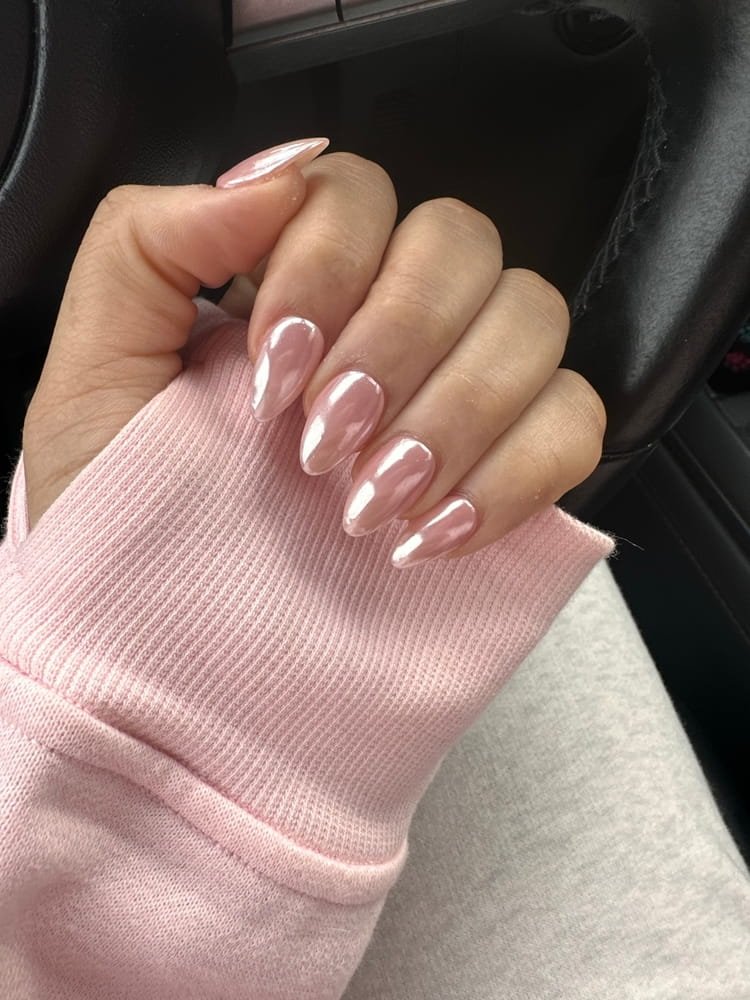 Rose gold chrome nails
