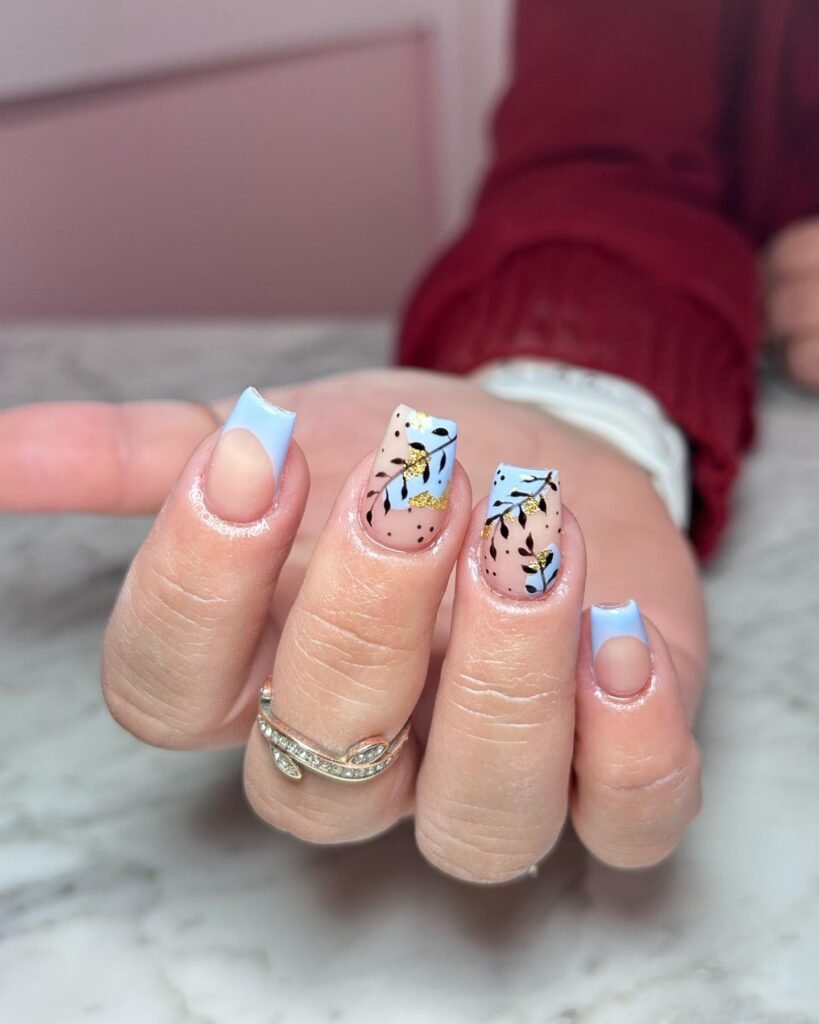 sky blue gel x nails